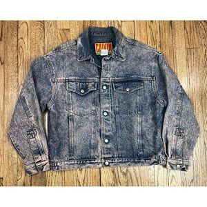 Vintage Calvin Klein Denim Jacket Acid Washed Pink Dyed Jean 1990s Size Small